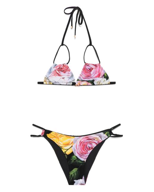 Dolce & Gabbana Black Printed Bikini Set
