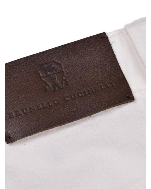 Brunello Cucinelli Natural Straight-Leg Cropped Trousers