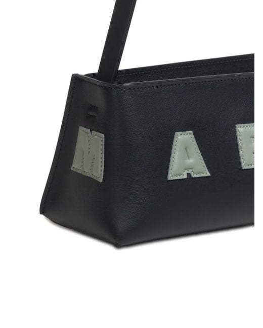 Sac Porté Épaule À Logo Appliqué Marni en coloris Black