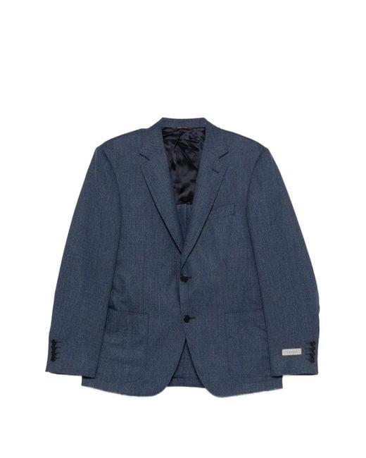 Canali Blue Buttoned Blazer for men