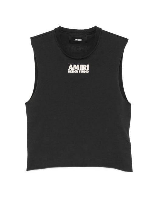Amiri Black Logo-Print Sleeveless Tank Top