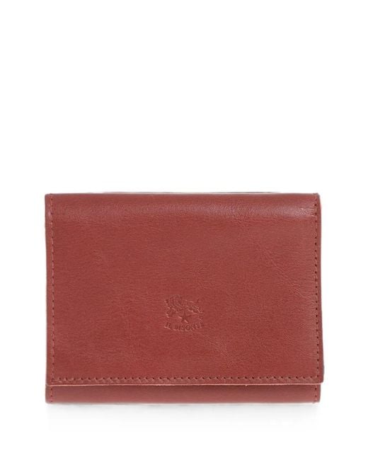 Il Bisonte Red Logo-Embossed Leather Wallet for men