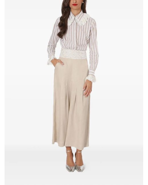 Lethicia Bronstein レースインサート パンツ White