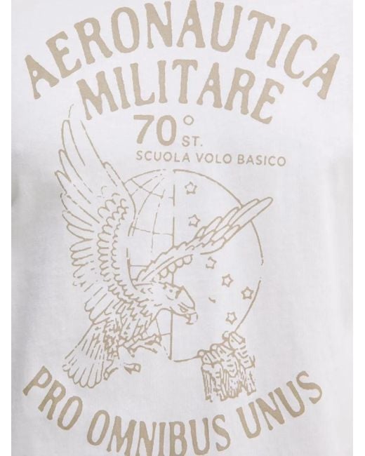 Aeronautica Militare White Graphic-Print T-Shirt for men