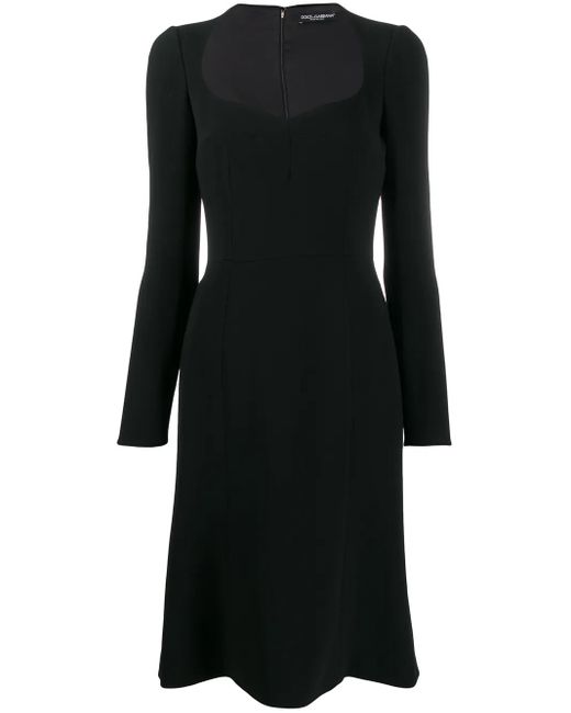 Dolce & Gabbana Jurk Met Diepe Ronde Hals in het Black