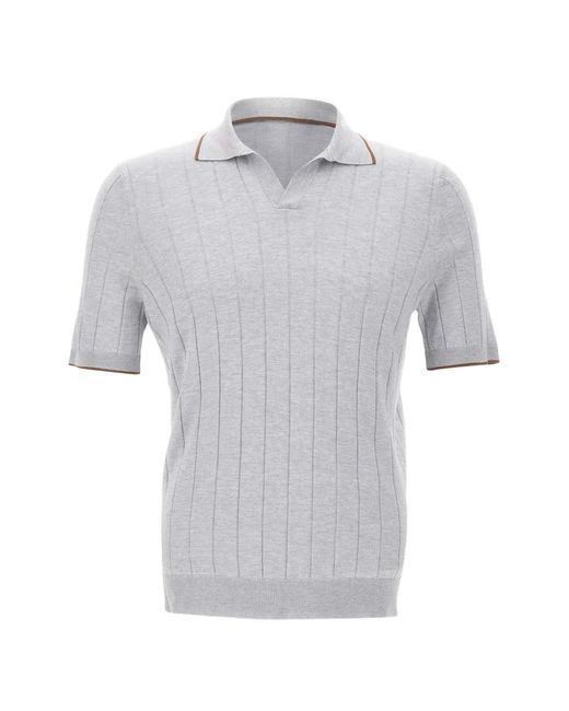 Gran Sasso メンズ グレー ポロカラー リブTシャツ 【公式通販】