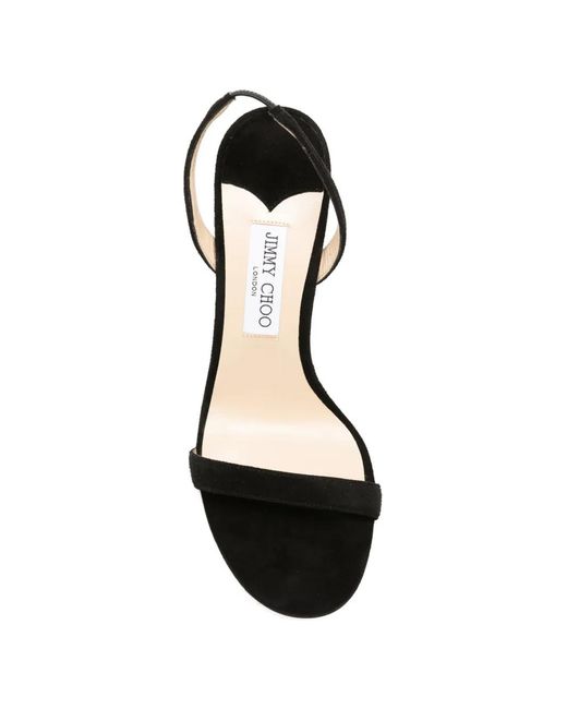 Jimmy Choo Black Jenn 100 Suede Sandals