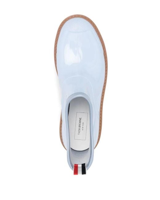 Thom Browne White Stripe-Trim Ankle Boots for men