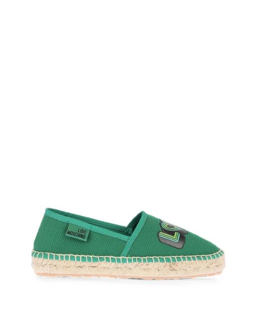 Moschino Green Logo-Print Espadrilles
