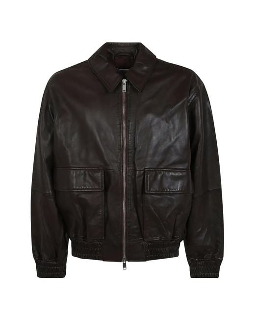 Studio Nicholson Black Piston Leather Jacket