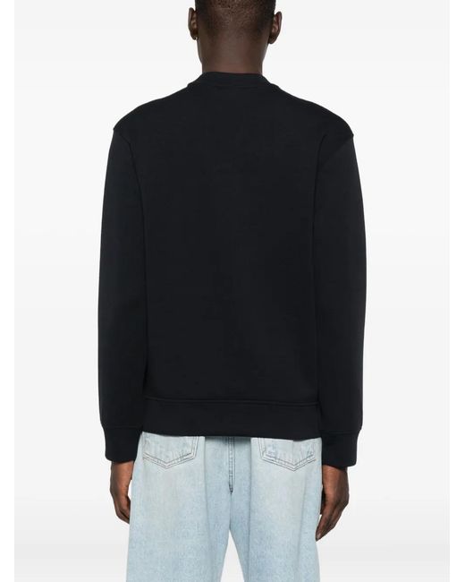 Emporio Armani Blue Patch-Pocket Crew-Neck Sweater for men