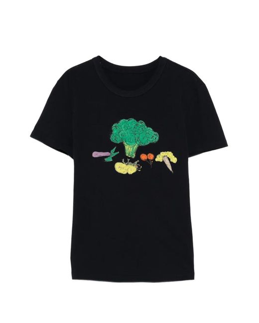 JNBY Black Graphic-Print Round Neck T-Shirt
