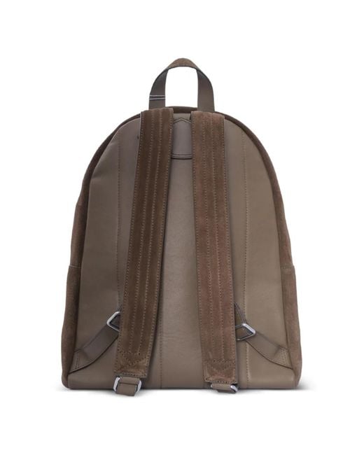 Orciani Brown Front-Strap Suede Backpack for men