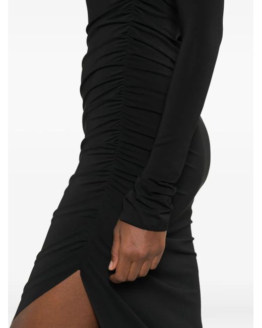 Amen Asymmetrisch Gedrapeerde Jurk in het Black