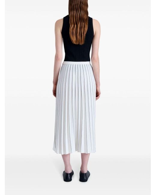 Proenza Schouler White Pleated Crepe Midi Skirt