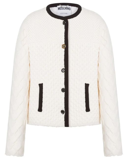 Moschino Natural Contrasting-Trim Jacket