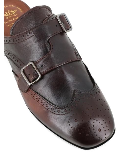 Officine Creative Brown Leather Mules