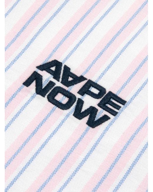 Aape By A Bathing Ape Pink Striped Patch Shirt for men