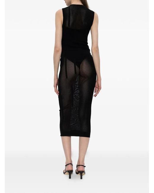 Issey Miyake Black Sleeveless Midi Dress