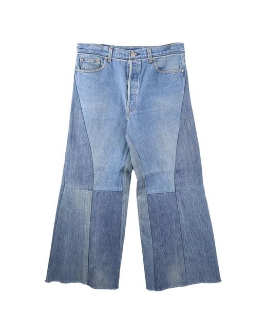 READYMADE Blue Patchwork Faded Jeans for men