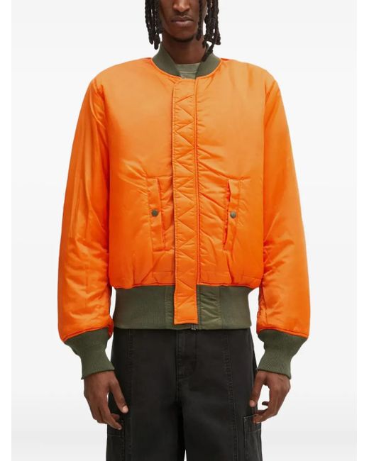 No Problemo Green Zip-Fastening Bomber Jacket for men