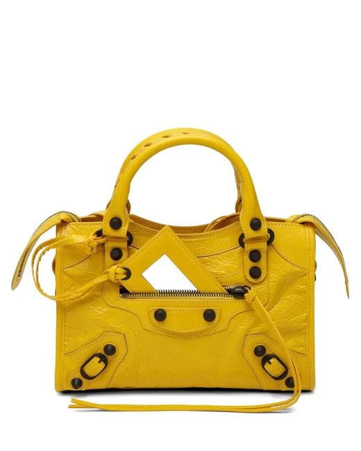 Balenciaga Yellow Mini Le City Shoulder Bag