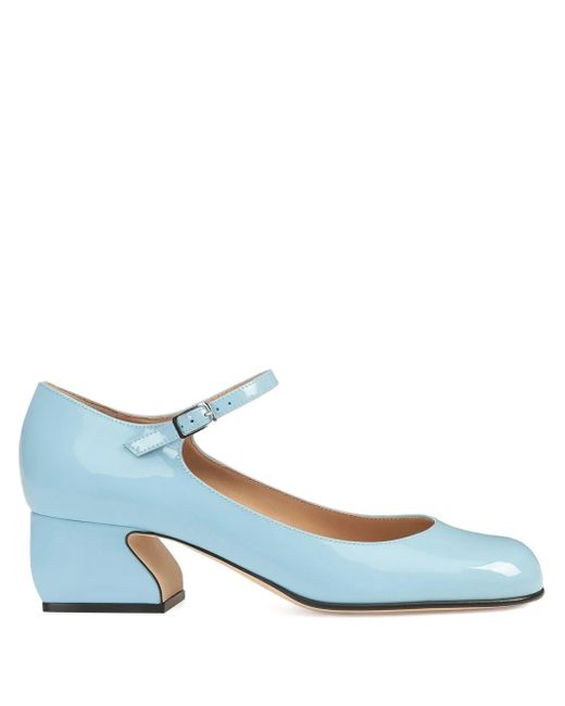 Sergio Rossi Blue 45Mm Si Patent Leather Ankle-Strap Pumps