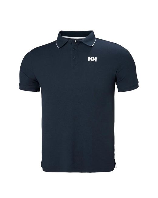 Helly Hansen Blue Kos Logo-Print Piqué Polo Shirt for men