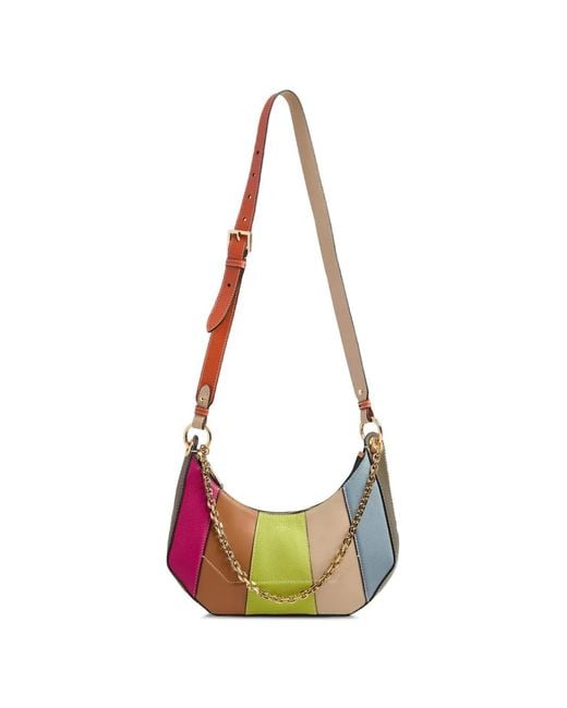 Lancel White Croisette Colour-Block Leather Shoulder Bag