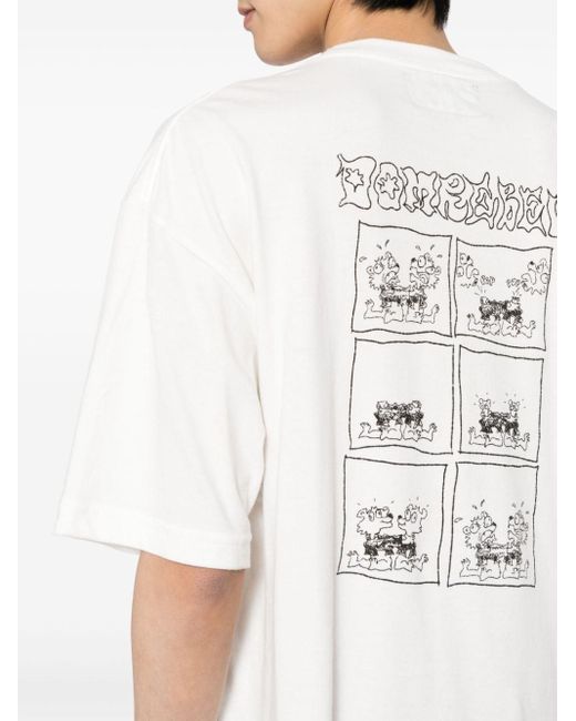 DOMREBEL White Choke Graphic-print Cotton T-shirt for men