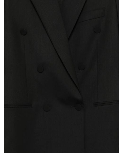 Dondup Black Double-Breasted Blazer