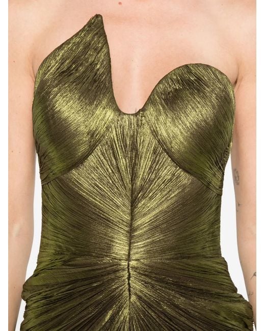 IRIS SERBAN Green Leave Maxi Dress