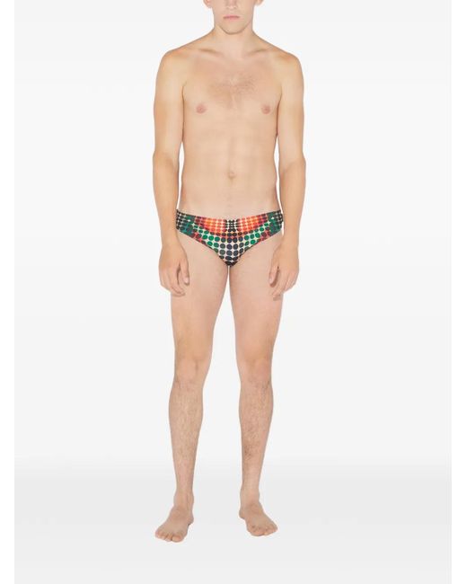 Jean Paul Gaultier Orange Dots-Print Swim Brief for men