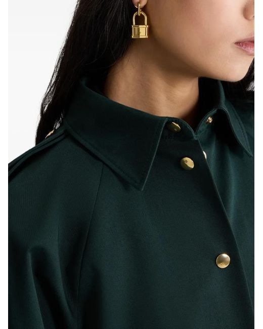 Patou Green Gabardine Belted Shirt