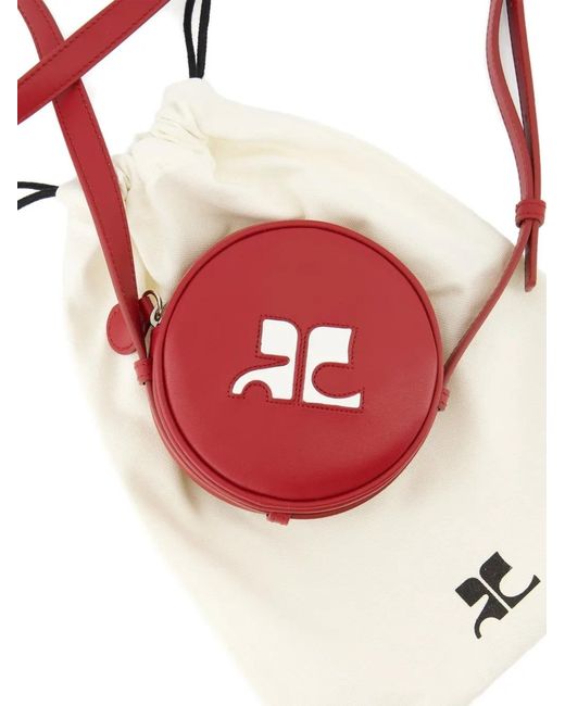 Courreges White Reedition Circle Leather Shoulder Bag for men