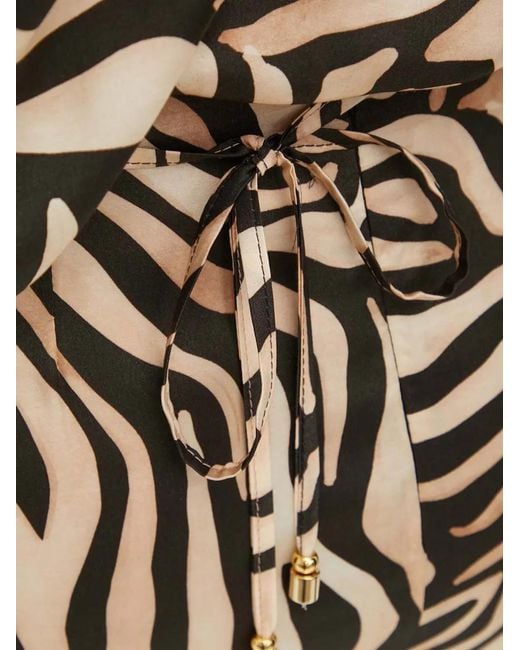 La Petite Francaise White Java Animal-Print Tie-Waist Midi Skirt