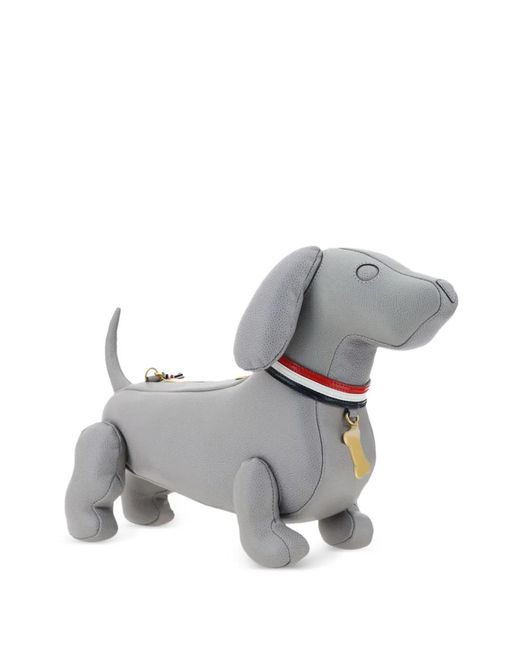 Thom Browne Gray Medium Grey Pebbeled Mini Hector Bag
