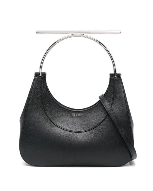 McQueen Black Cross-Bar Tote Bag