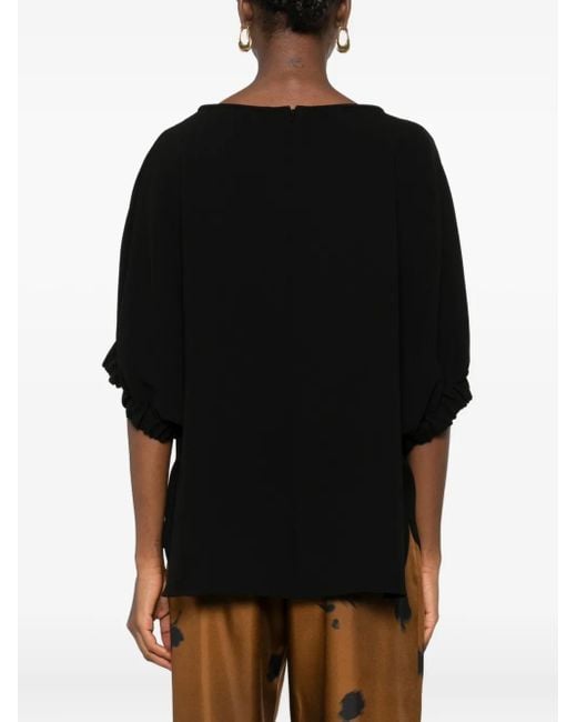Max Mara ラウンドネック ブラウス Black