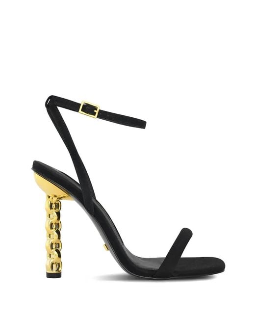 Kat Maconie Black Chain-Link Heel Sandals