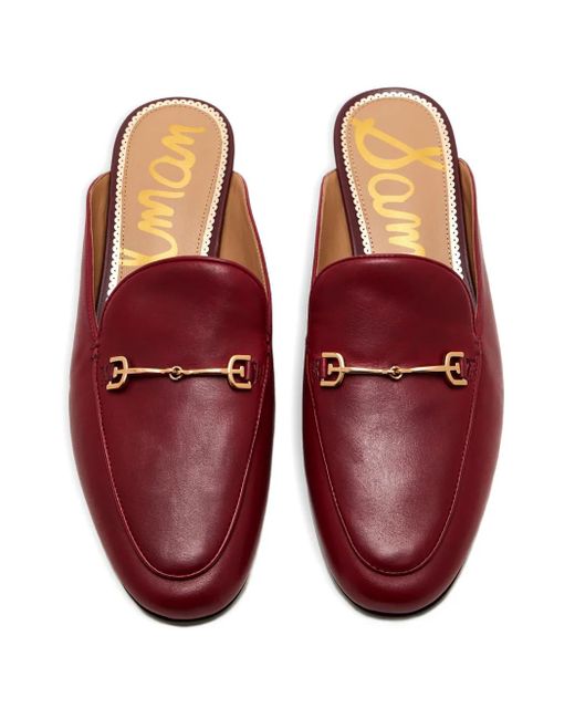 Sam Edelman Red Linnie Horsebit Leather Mules