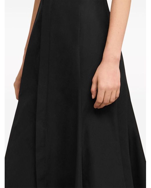 AMI Black Short-sleeve Cotton Midi Dress
