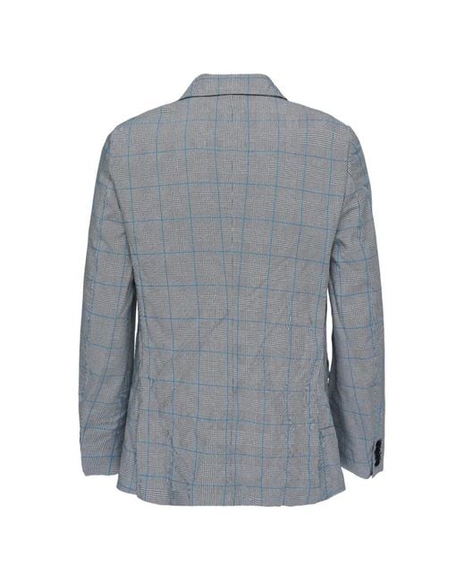 Comme des Garçons Blue Patchwork Glen-Check Blazer for men