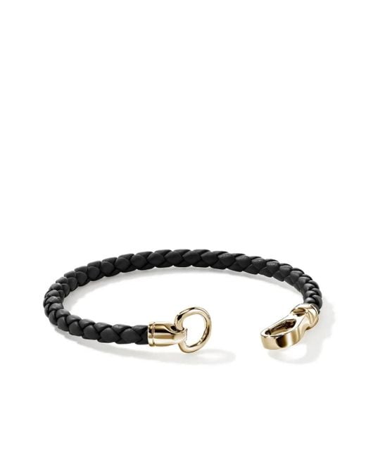 John Hardy 14Kt Geelgouden En Leren Armband in het White voor heren