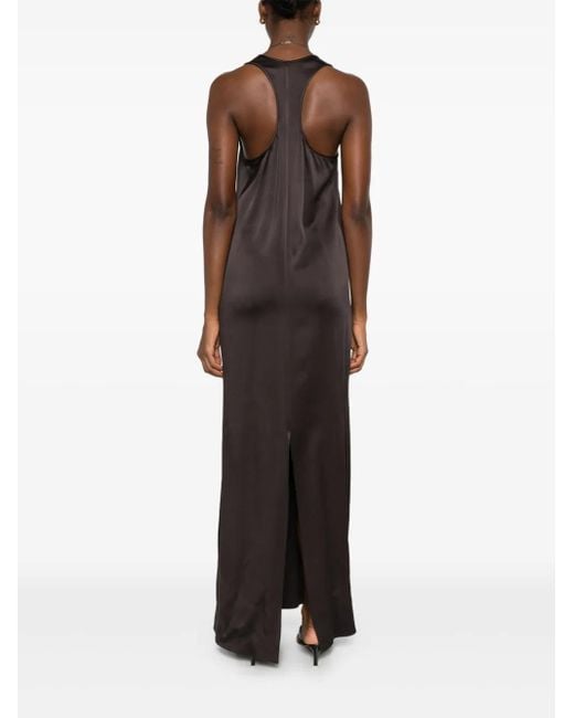 CHRISTIAN BOARO Brown Racer-Back Slip Dress