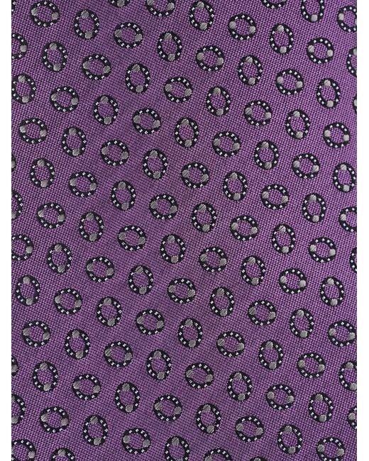 Zegna Purple Geometric-Pattern Tie for men