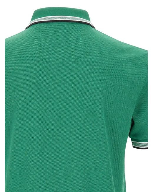 Boss Green Cotton Piqué Polo Shirt With Logo Details for men