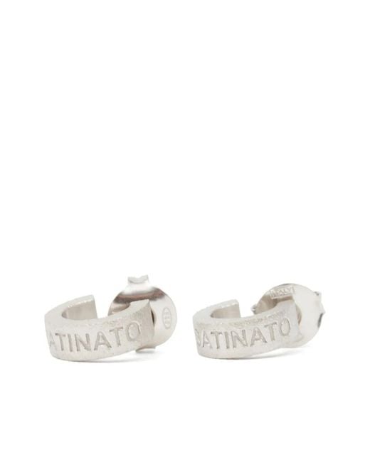 MM6 by Maison Margiela White Satinato Hoop Earrings