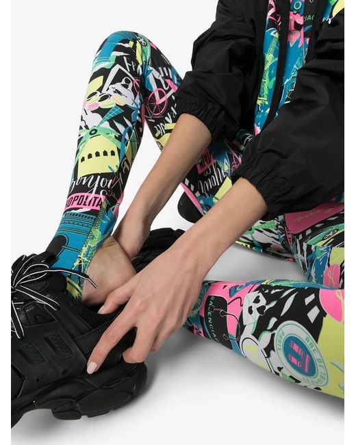 Balenciaga Blue Paris Night Printed Leggings