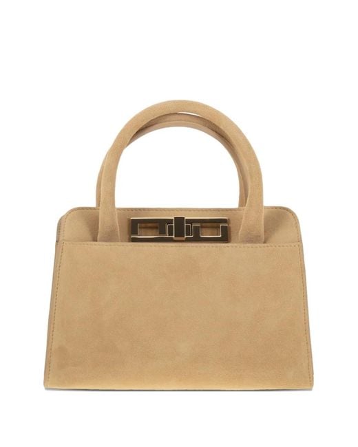 Fabiana Filippi Natural Small Suede Tote Bag